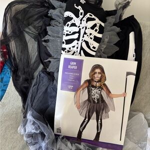 girls skeleton black mesh halloween costume dress